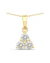Diana M Lab Grown Diamonds Diana M 14k 0.51 Ct. Tw. Lab-grown Diamond Three-stone Pendant