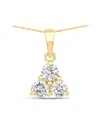 Diana M Lab Grown Diamonds Diana M 14k 0.75 Ct. Tw. Lab-grown Diamond Three-stone Pendant