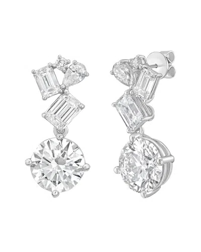 Diana M Lab Grown Diamonds Diana M. 14k 8.00 Ct. Tw. Lab-grown Diamond Earrings In Metallic