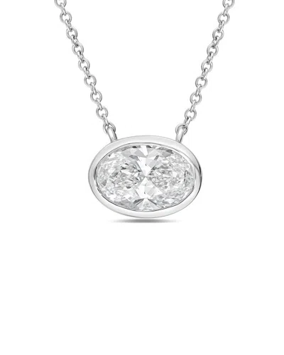 Diana M Lab Grown Diamonds Diana M. 14k 10.00 Ct. Tw. Lab-grown Diamond Pendant Necklace In Metallic