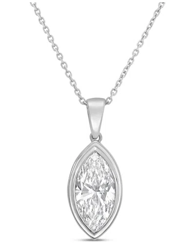 Diana M Lab Grown Diamonds Diana M. 14k 10.00 Ct. Tw. Solitaire Pendant In Metallic