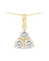 Diana M Lab Grown Diamonds Diana M 14k 1.02 Ct. Tw. Lab-grown Diamond Three-stone Pendant