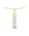Diana M Lab Grown Diamonds Diana M 14k 1.02 Ct. Tw. Lab-grown Diamond Three-stone Pendant