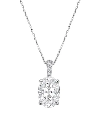 Diana M Lab Grown Diamonds Diana M. 14k 10.25 Ct. Tw. Lab-grown Diamond Pendant Necklace In Metallic