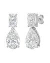 Diana M Lab Grown Diamonds Diana M. 14k 12.00 Ct. Tw. Lab-grown Diamond Drop Earrings In Silver