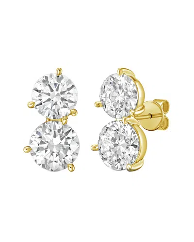 Diana M Lab Grown Diamonds Diana M. 14k 12.00 Ct. Tw. Lab-grown Diamond Two-stone Earrings In Gold