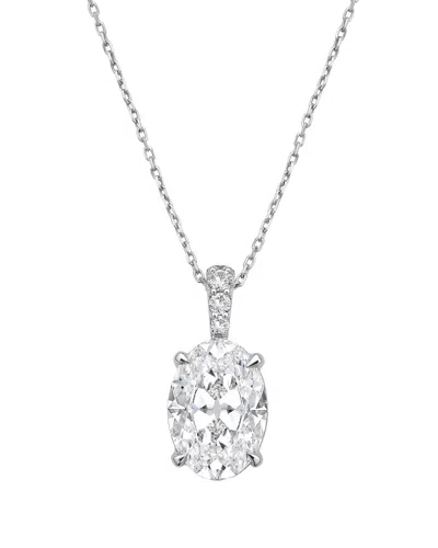 Diana M Lab Grown Diamonds Diana M. 14k 12.25 Ct. Tw. Lab-grown Diamond Pendant Necklace In Metallic