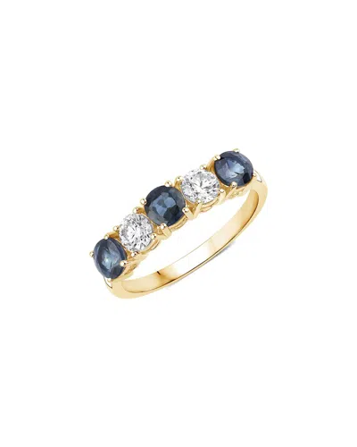 Diana M Lab Grown Diamonds Diana M 14k 1.31 Ct. Tw. Lab-grown Diamond & Lab-grown Sapphire Five-stone Ring In Gold
