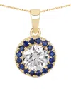 Diana M Lab Grown Diamonds Diana M 14k 1.32 Ct. Tw. Lab-grown Diamond & Lab-grown Sapphire Circle Pendant