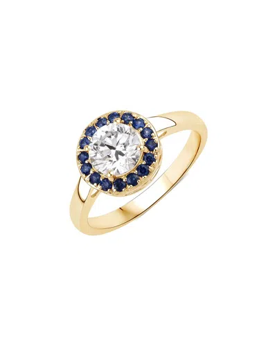 Diana M Lab Grown Diamonds Diana M 14k 1.32 Ct. Tw. Lab-grown Diamond & Lab-grown Sapphire Circle Ring In Gold