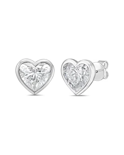 Diana M Lab Grown Diamonds Diana M. 14k 1.50 Ct. Tw. Lab-grown Diamond Stud Earrings In Silver