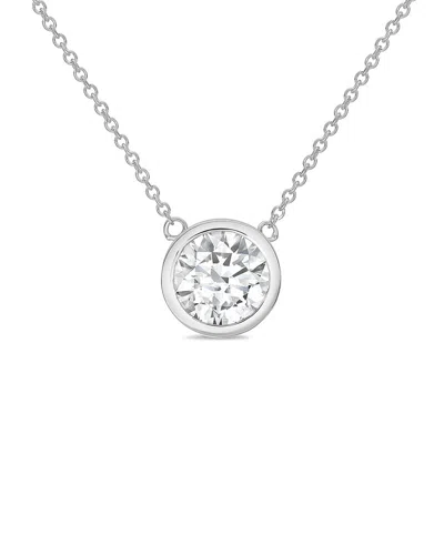 Diana M Lab Grown Diamonds Diana M. 14k 15.00 Ct. Tw. Lab-grown Diamond Pendant Necklace In Metallic