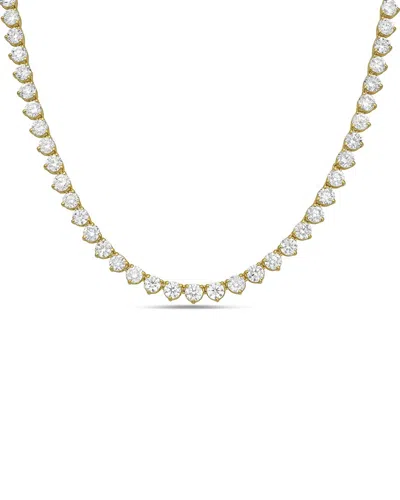 Diana M Lab Grown Diamonds Diana M. 14k 15.00 Ct. Tw. Lab-grown Diamond Three-prong Tennis Necklace In Multi