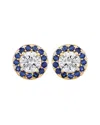 Diana M Lab Grown Diamonds Diana M 14k 1.52 Ct. Tw. Lab-grown Diamond & Lab-grown Sapphire Studs