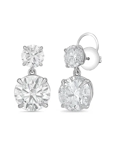 Diana M Lab Grown Diamonds Diana M. 14k 25.72 Ct. Tw. Lab-grown Diamond Dangle Earrings In Silver