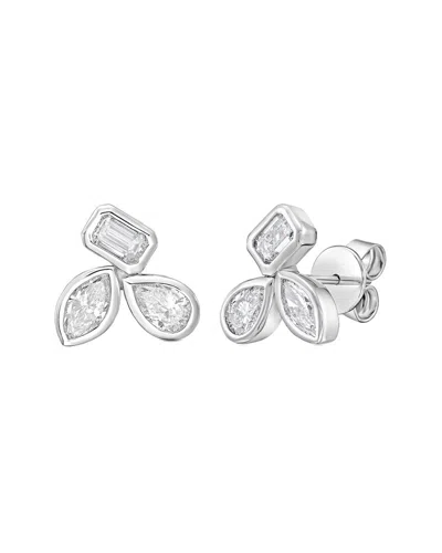 Diana M Lab Grown Diamonds Diana M. 14k 3.00 Ct. Tw. Lab-grown Diamond Bezel Earrings In Silver