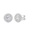 Diana M Lab Grown Diamonds Diana M. 14k 3.00 Ct. Tw. Lab-grown Diamond Halo Earrings In Metallic