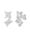 Diana M Lab Grown Diamonds Diana M. 14k 3.00 Ct. Tw. Lab-grown Diamond Two-stone Earrings In Silver
