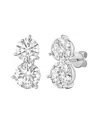 Diana M Lab Grown Diamonds Diana M. 14k 3.00 Ct. Tw. Lab-grown Diamond Two-stone Earrings In Silver