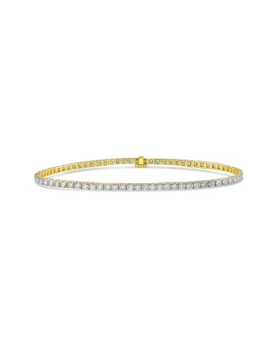 Diana M Lab Grown Diamonds Diana M. 14k 3.00 Ct. Tw. Lab-grown Diamond Tennis Bracele In Yellow Gold