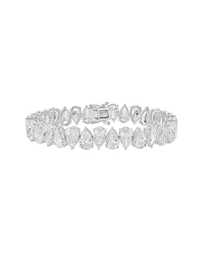 Diana M Lab Grown Diamonds Diana M. 14k 33.14 Ct. Tw. Lab-grown Diamond Tennis Bracelet In Metallic