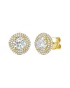 Diana M Lab Grown Diamonds Diana M. 14k 4.00 Ct. Tw. Lab-grown Diamond Halo Earrings In Gold