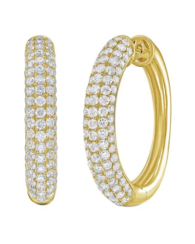 Diana M Lab Grown Diamonds Diana M. 14k 4.00 Ct. Tw. Lab-grown Diamond Hoop Earrings In Gold