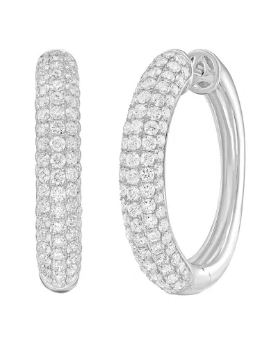 Diana M Lab Grown Diamonds Diana M. 14k 4.00 Ct. Tw. Lab-grown Diamond Hoop Earrings In Metallic