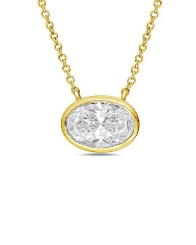 Diana M Lab Grown Diamonds Diana M. 14k 4.00 Ct. Tw. Lab-grown Diamond Pendant Necklace In Orange