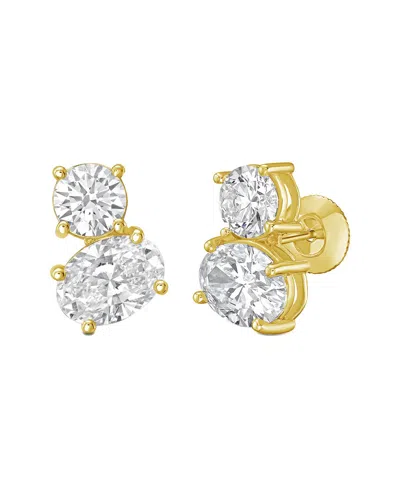Diana M Lab Grown Diamonds Diana M. 14k 4.00 Ct. Tw. Lab-grown Diamond Two-stone Earrings In Gold