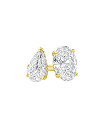 Diana M Lab Grown Diamonds Diana M. 14k 4.00 Ct. Tw. Lab-grown Diamond Two-stone Ring In Gold