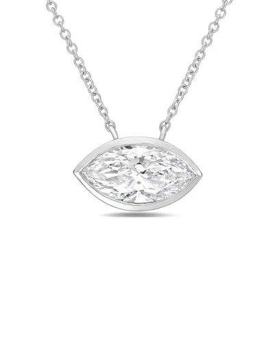 Diana M Lab Grown Diamonds Diana M. 14k 4.00 Ct. Tw. Lab-grown Diamond Pendant Necklace In Metallic