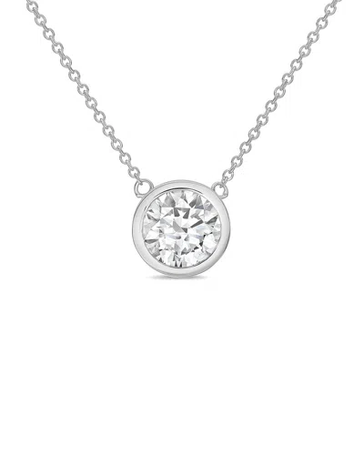 Diana M Lab Grown Diamonds Diana M. 14k 4.00 Ct. Tw. Lab-grown Diamond Pendant Necklace In Silver