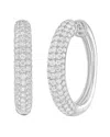 Diana M Lab Grown Diamonds Diana M. 14k 5.00 Ct. Tw. Lab-grown Diamond Hoop Earrings In Metallic
