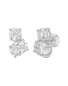Diana M Lab Grown Diamonds Diana M. 14k 5.00 Ct. Tw. Lab-grown Diamond Two-stone Earrings In Silver