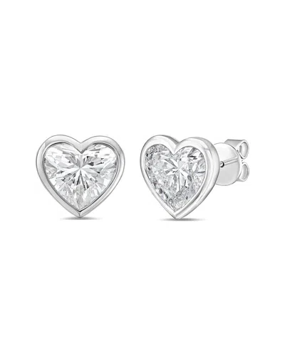 Diana M Lab Grown Diamonds Diana M. 14k 5.00 Ct. Tw. Lab-grown Diamond Stud Earrings In Silver