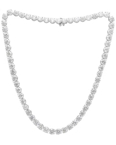 Diana M Lab Grown Diamonds Diana M. 14k 50.00 Ct. Tw. Lab-grown Diamond Tennis Necklace In Metallic
