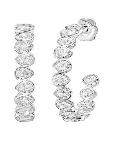 Diana M Lab Grown Diamonds Diana M. 14k 6.00 Ct. Tw. Lab-grown Diamond Hoop Earrings In Metallic