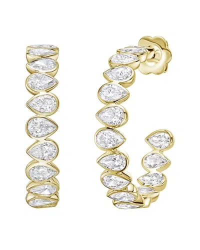 Diana M Lab Grown Diamonds Diana M. 14k 6.00 Ct. Tw. Lab-grown Diamond Hoop Earrings In Gold