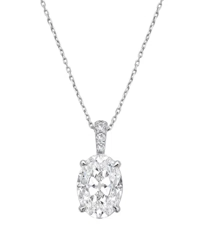 Diana M Lab Grown Diamonds Diana M. 14k 6.00 Ct. Tw. Lab-grown Diamond Pendant Necklace In Metallic