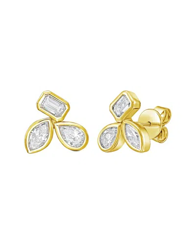 Diana M Lab Grown Diamonds Diana M. 14k 7.00 Ct. Tw. Lab-grown Diamond Bezel Earrings In Gold