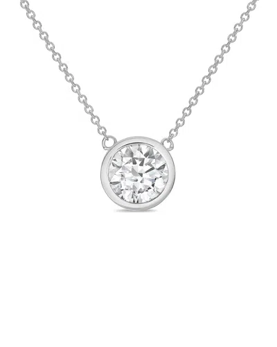 Diana M Lab Grown Diamonds Diana M. 14k 7.00 Ct. Tw. Lab-grown Diamond Pendant Necklace In Silver