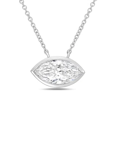 Diana M Lab Grown Diamonds Diana M. 14k 7.00 Ct. Tw. Lab-grown Diamond Pendant Necklace In Silver