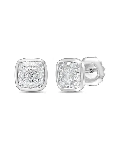 Diana M Lab Grown Diamonds Diana M. 14k 7.00 Ct. Tw. Lab-grown Diamond Stud Earrings In Metallic