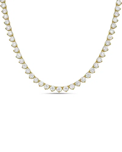 Diana M Lab Grown Diamonds Diana M. 14k 7.00 Ct. Tw. Lab-grown Diamond Three-prong Tennis Necklace In Multi