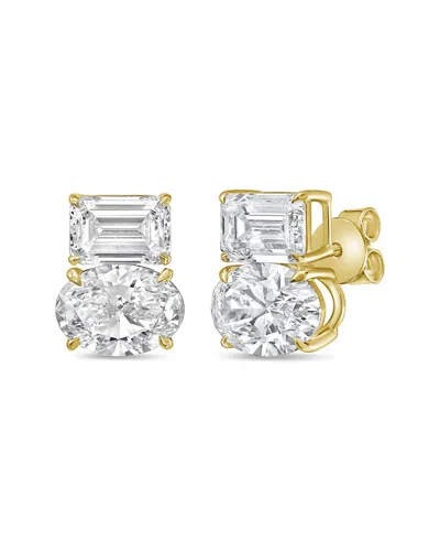 Diana M Lab Grown Diamonds Diana M. 14k 10.00 Ct. Tw. Two-stone Earrings In Pattern