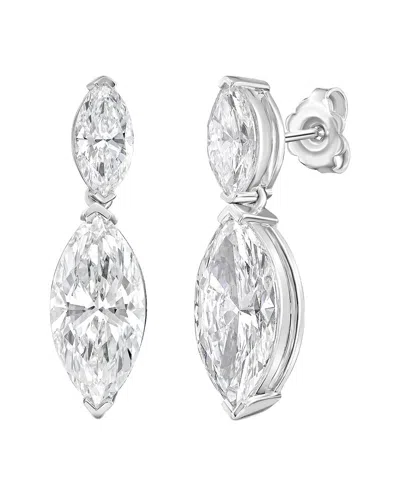Diana M Lab Grown Diamonds Diana M. 14k 8.00 Ct. Tw. Lab-grown Diamond Drop Earrings In Metallic