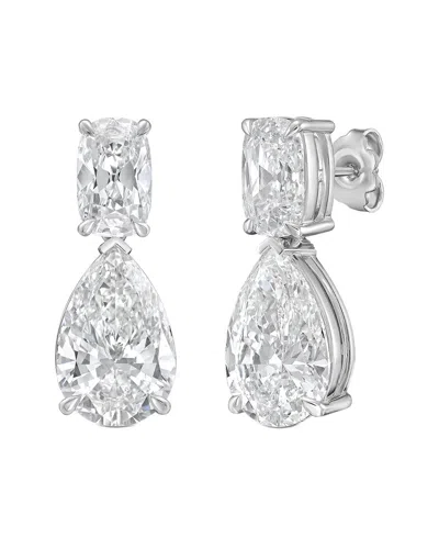 Diana M Lab Grown Diamonds Diana M. 14k 8.00 Ct. Tw. Lab-grown Diamond Drop Earrings In Silver