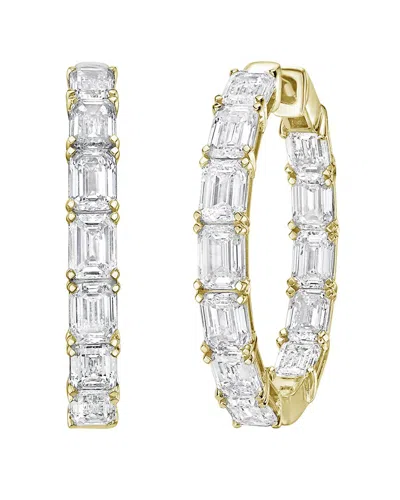 Diana M Lab Grown Diamonds Diana M. 14k 8.00 Ct. Tw. Lab-grown Diamond Hoop Earrings In Gold