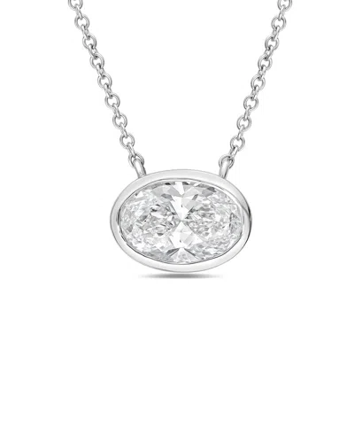 Diana M Lab Grown Diamonds Diana M. 14k 8.00 Ct. Tw. Lab-grown Diamond Pendant Necklace In Metallic